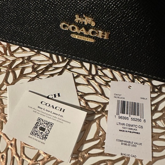 NWT Coach Black Leather Cosmetic Case - Picture 16 of 16